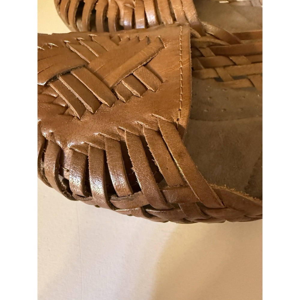 Natural Soul Shoes Womens 6M Grandeur Leather Woven Fisherman Boho Flats Festive - Picture 5 of 11